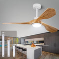Ceiling Fans with Lights and Remote 52in Solid Wood - Quiet DC Motor