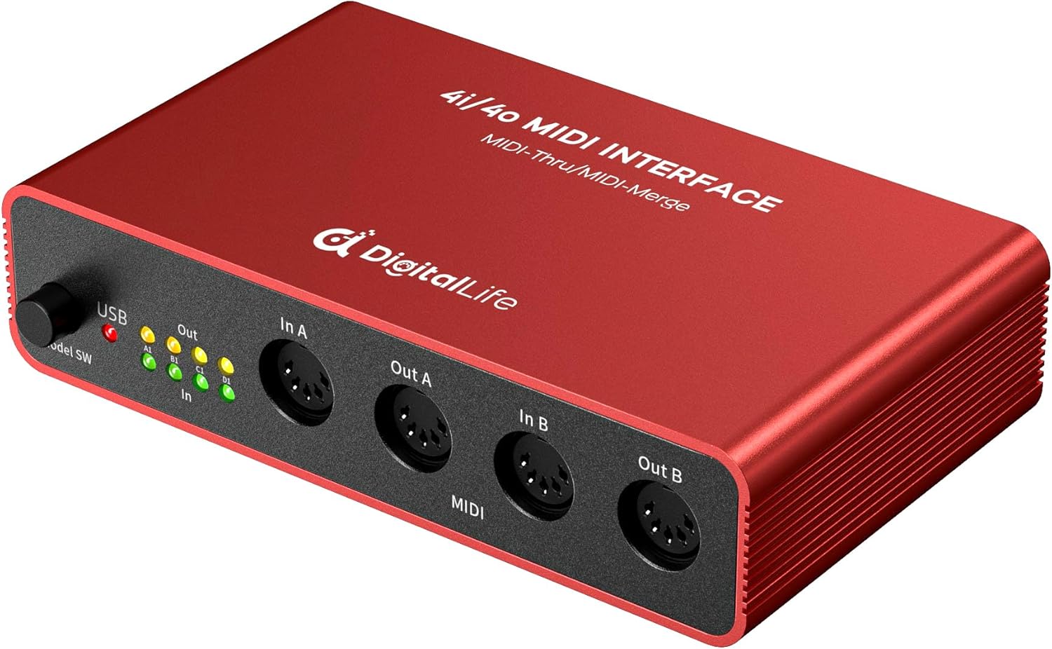 DigitalLife Quad-I/O MIDI Interface for Versatile Music Control