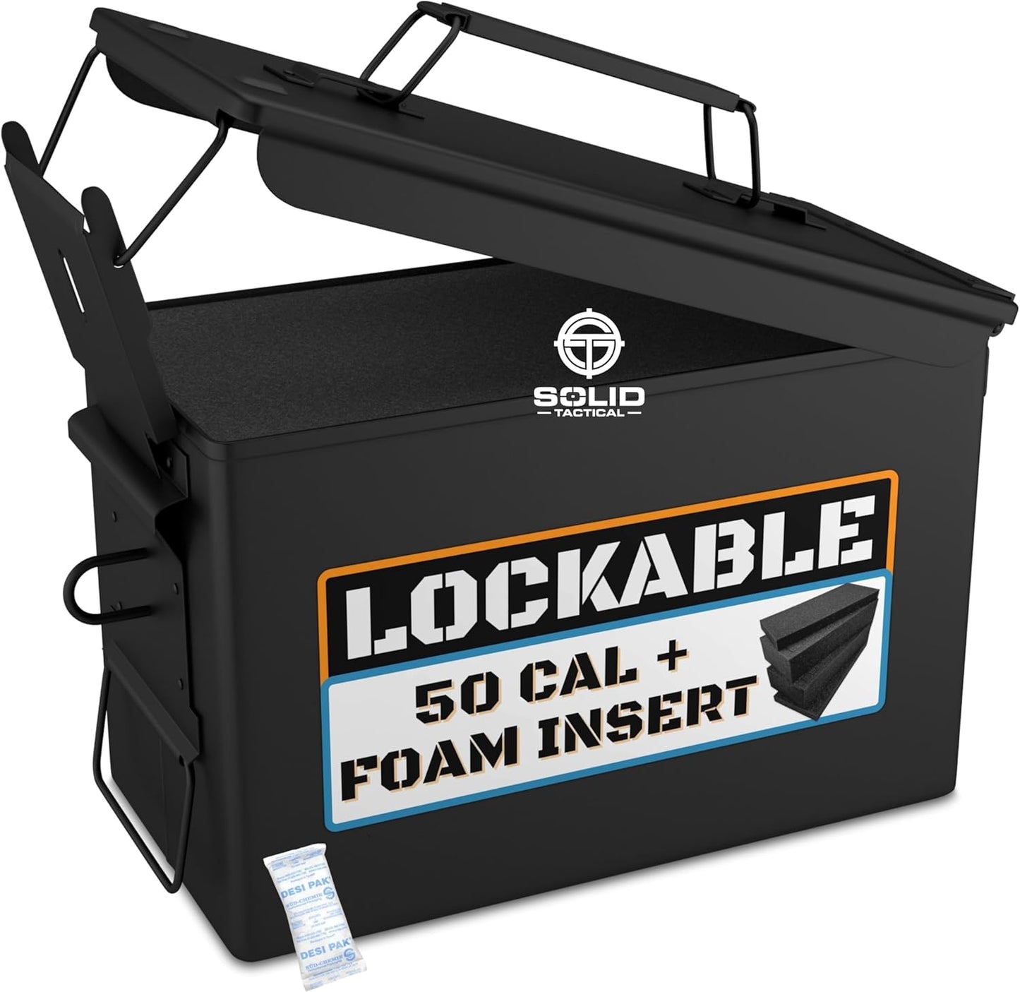 Lockable 50 Cal Metal Ammo Storage Box for Secure Storage