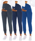 Maternity Jogger Scrub Pants 3-Pack - High Rise Knit Waist for Comfort