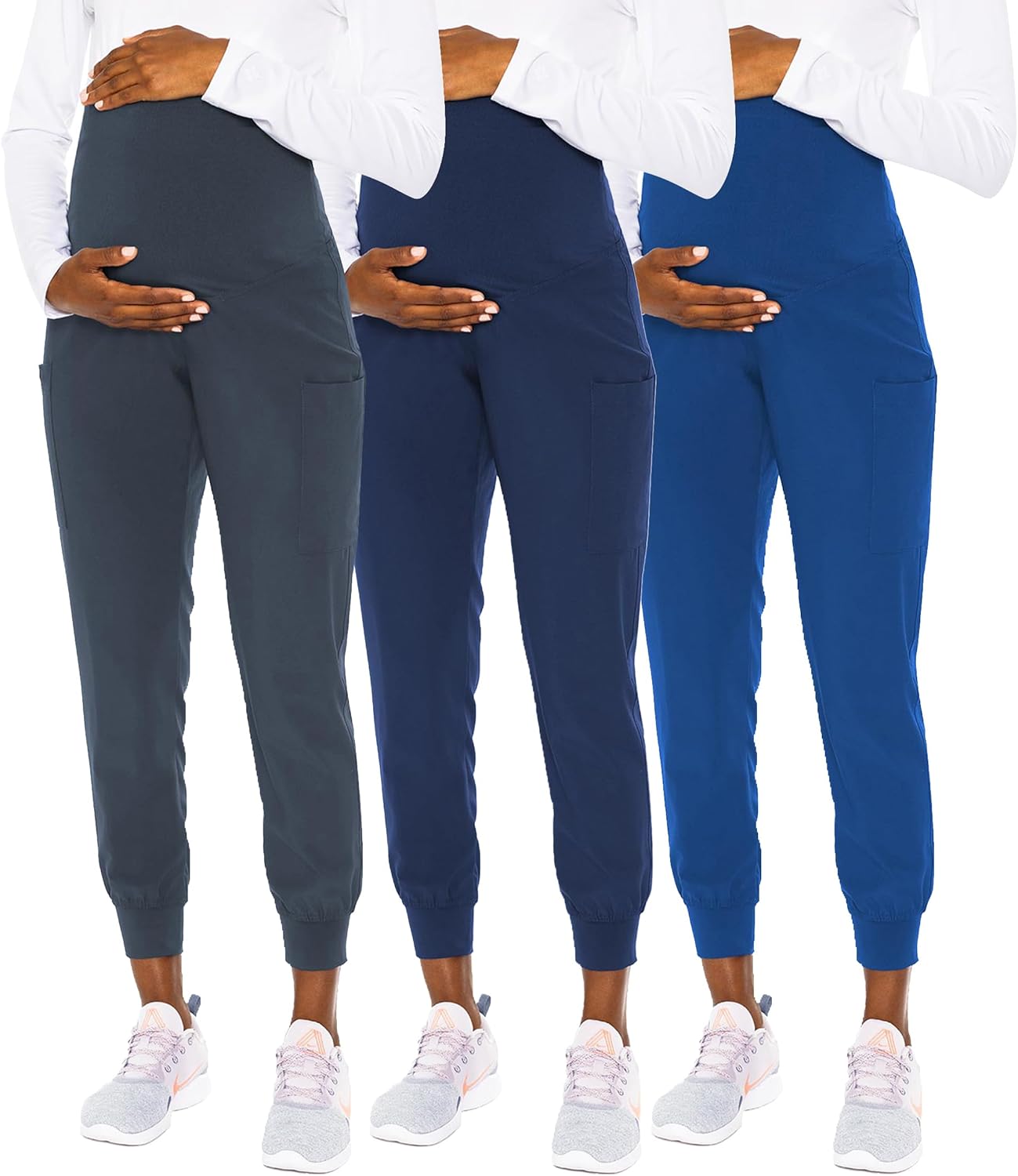 Maternity Jogger Scrub Pants with High Rise Waist and Pockets