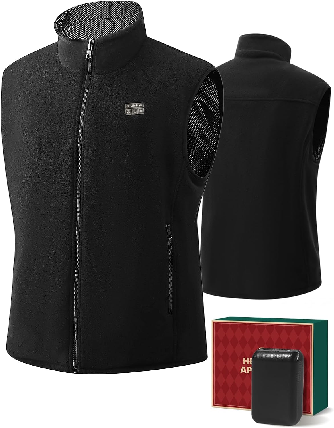 JS LifeStyle Heated Vest Jackets for Men with Power Bank Included