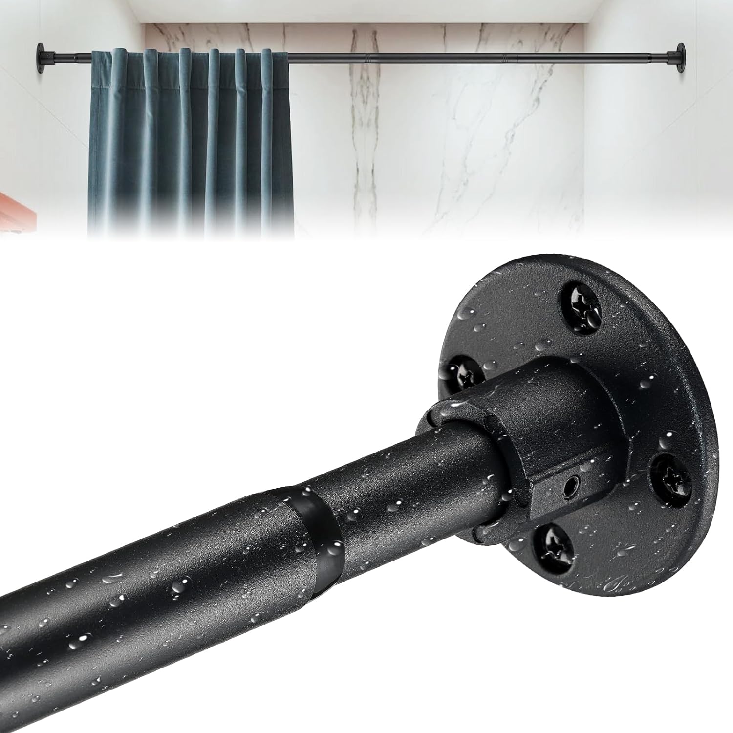 Adjustable Stainless Steel Shower Rod | Versatile Length | CALCHELE
