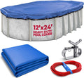 12-ft x 24-ft Oval Premium Heavy-Duty Winter Pool Cover - Tear-Proof