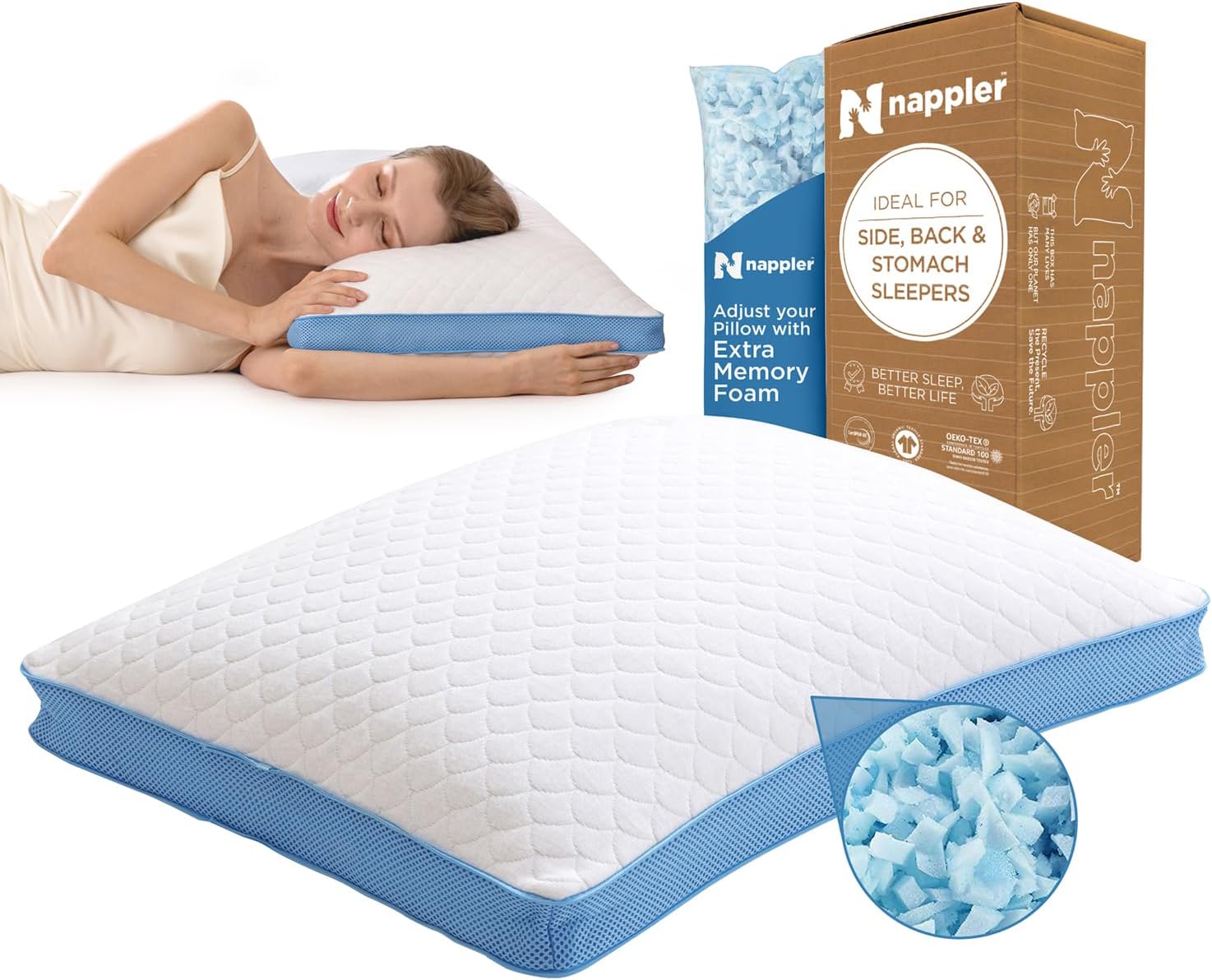 Side and Back Sleeper Pillow for Neck and Shoulder Pain Relief