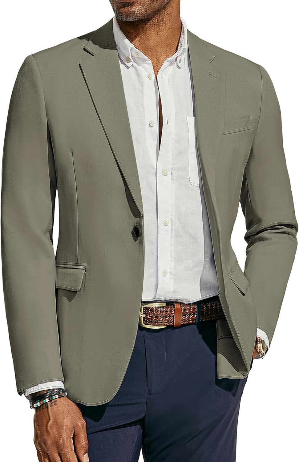 Lightweight Sport Coat for Men - Casual One Button Blazer