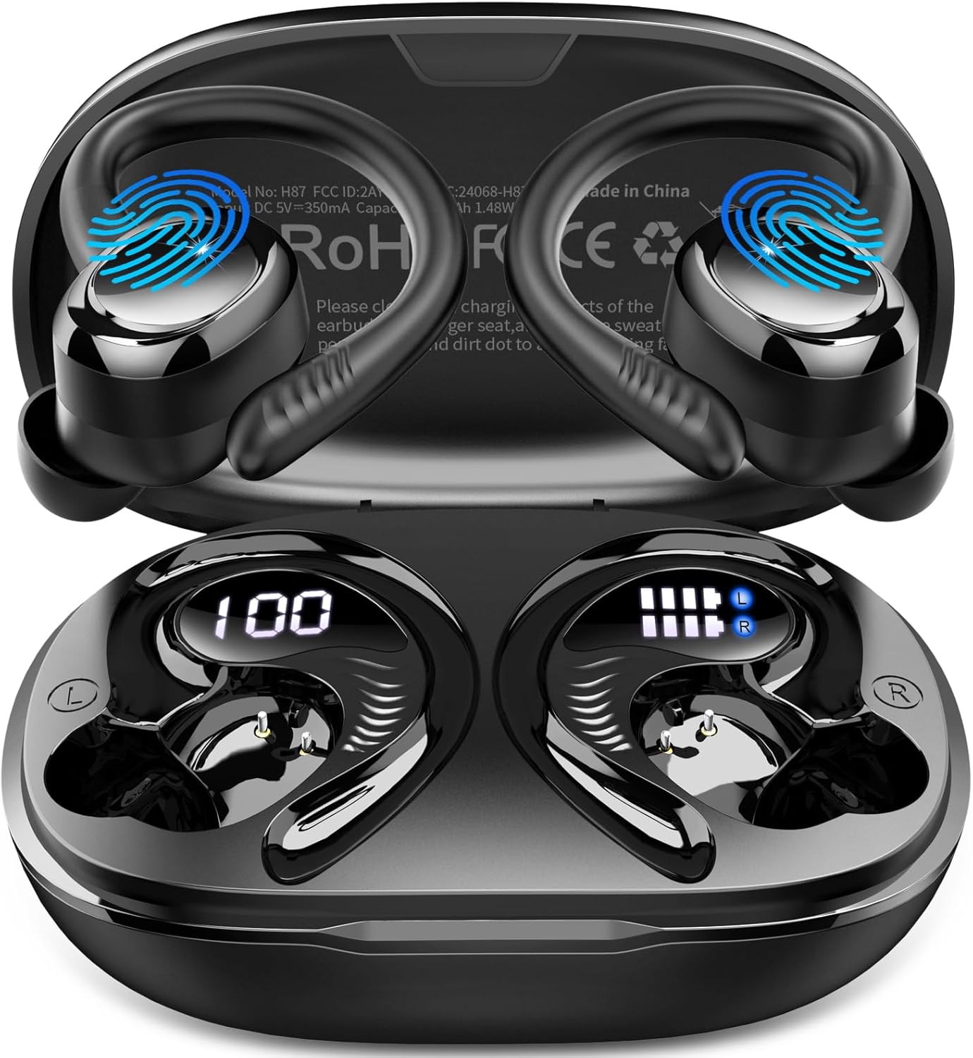 Wireless Earbuds Sport with Deep Bass and Noise Cancellation