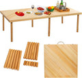 60x30 Boho Wooden Picnic Table Portable Low Table - Seats 8