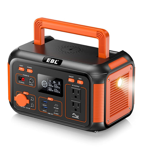 EBL Portable Power Station: 500W Lithium Battery Backup