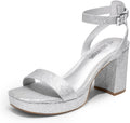 DREAM PAIRS Platform Heels for Women - Stable Sparkle Style