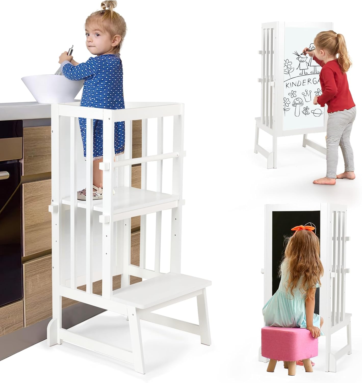 Height Adjustable Kids Step Stool for Safe Independence