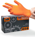 PACIFIC PPE Orange Nitrile Gloves, 8 Mil Heavy-Duty Disposable