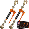 VULCAN Folding Handle Load Binder Two Pack - Ratchet Style 12,000 lb