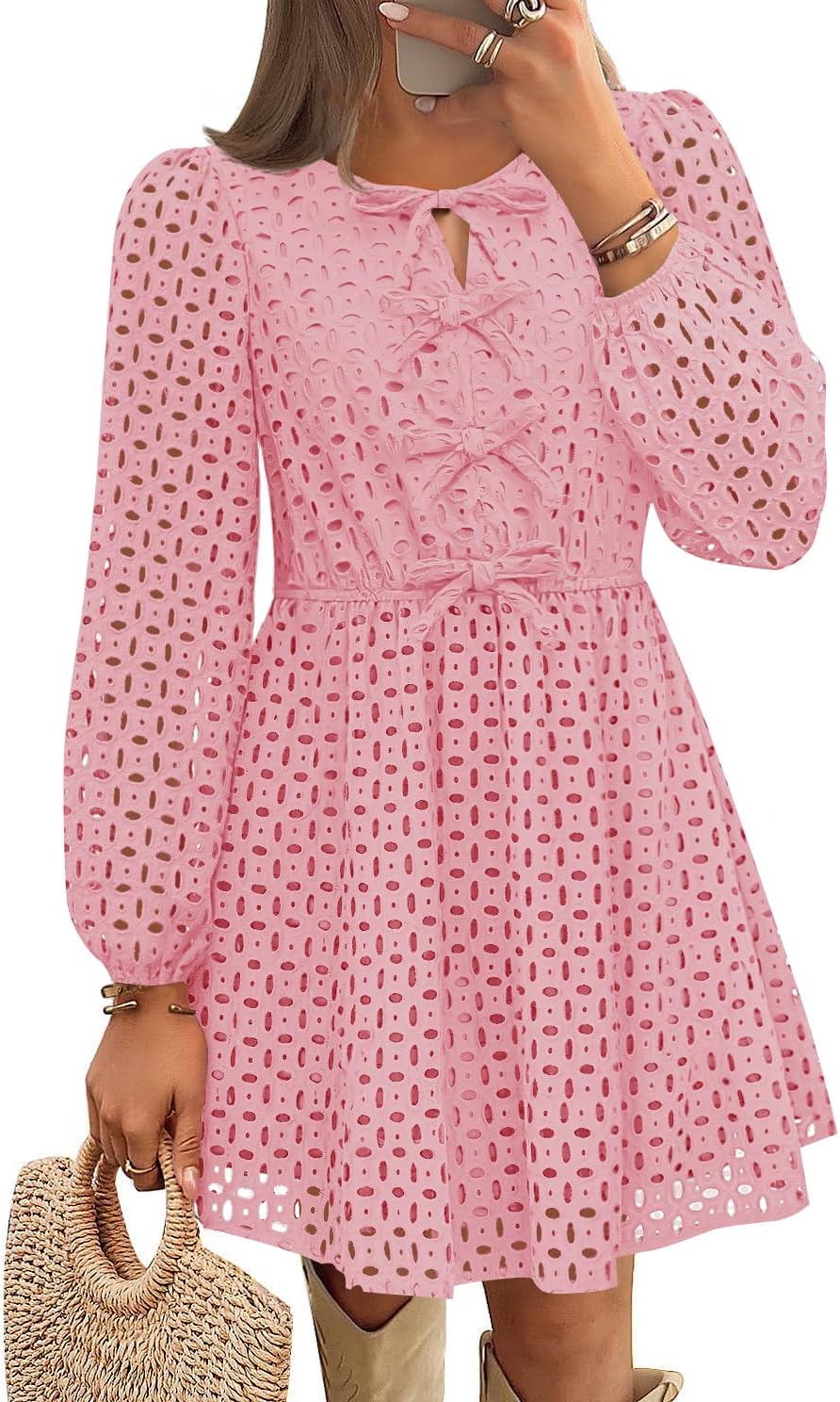 ZESICA Women's Long Sleeve Mini Dress for Chic Fall Style