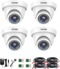 1080P HD-TVI Dome Security Camera 4 Pack - Night Vision, Weatherproof