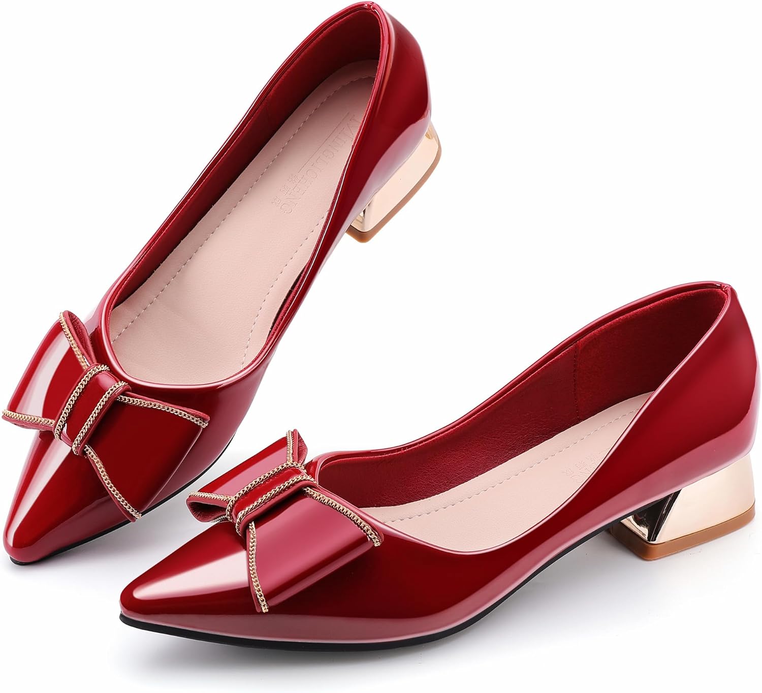 Women's Chunky Closed Toe Low Block Heels for Work and Parties