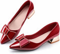 Women's Chunky Closed Toe Low Block Heels Work Pumps - Comfortable are