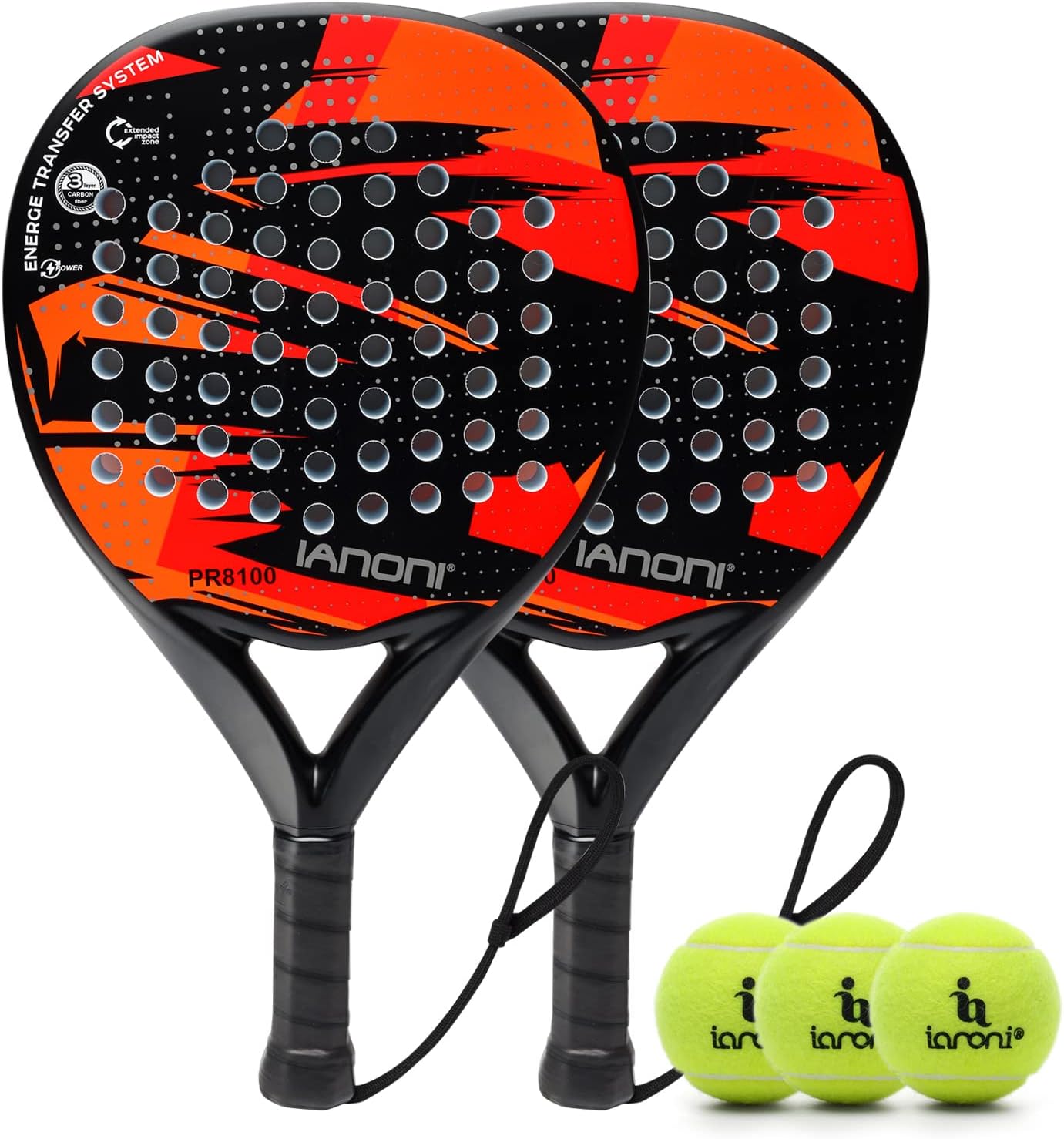 Padel Racket with Carbon Fiber Surface and EVA Foam Core