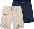 Mens Linen Drawstring Shorts for Men - Loose Fit Summer Beach
