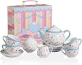 Porcelain Tea Set for Little Girls - Hand-Glazed Polka Dot Tea Party