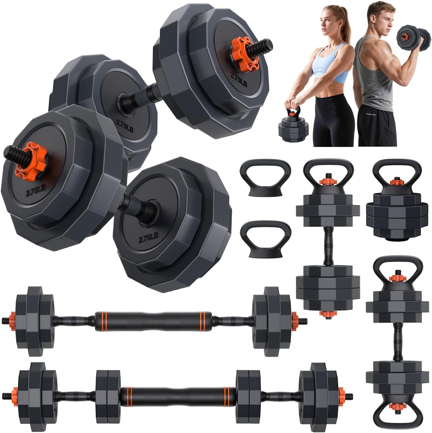 Adjustable Dumbbells Set for Home Gym Workout - 4 in 1 Design