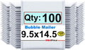9.5x14.5 in White Poly Bubble Mailers 100-Pack - Padded Large Mailers