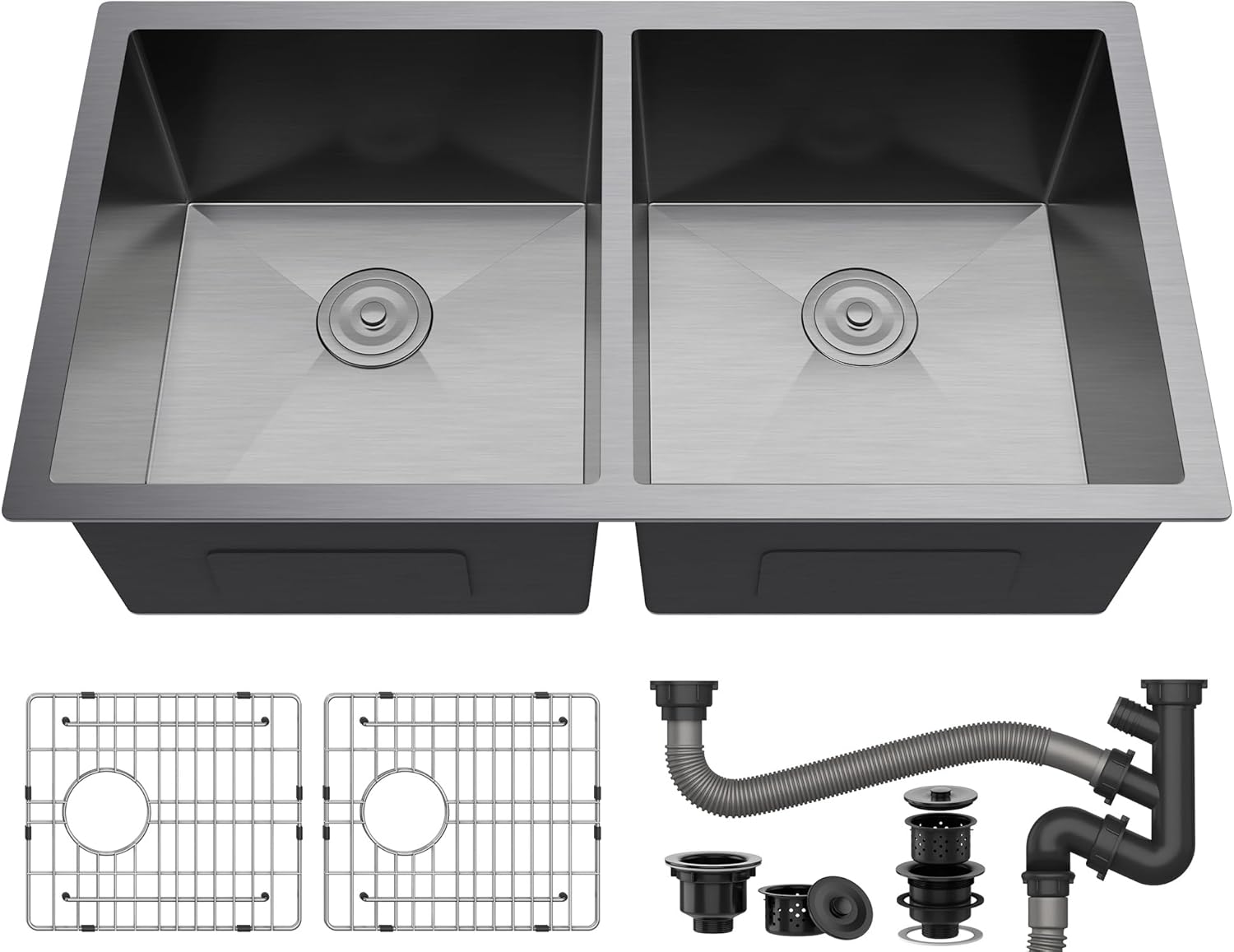 YITAHOME 33in Undermount Double Bowl Kitchen Sink for Modern Homes