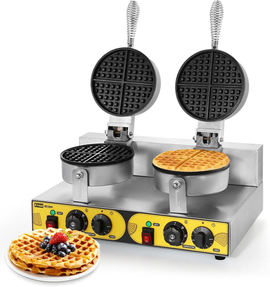 2400W Stainless Steel Double Waffle Maker