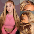 XZZ 28 in Highlight Ombre 13x4 HD Lace Front Wig - Natural Look