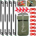Heavy Duty Tent Stakes Set w/ Fluorescent Circles - Outdoor Essential