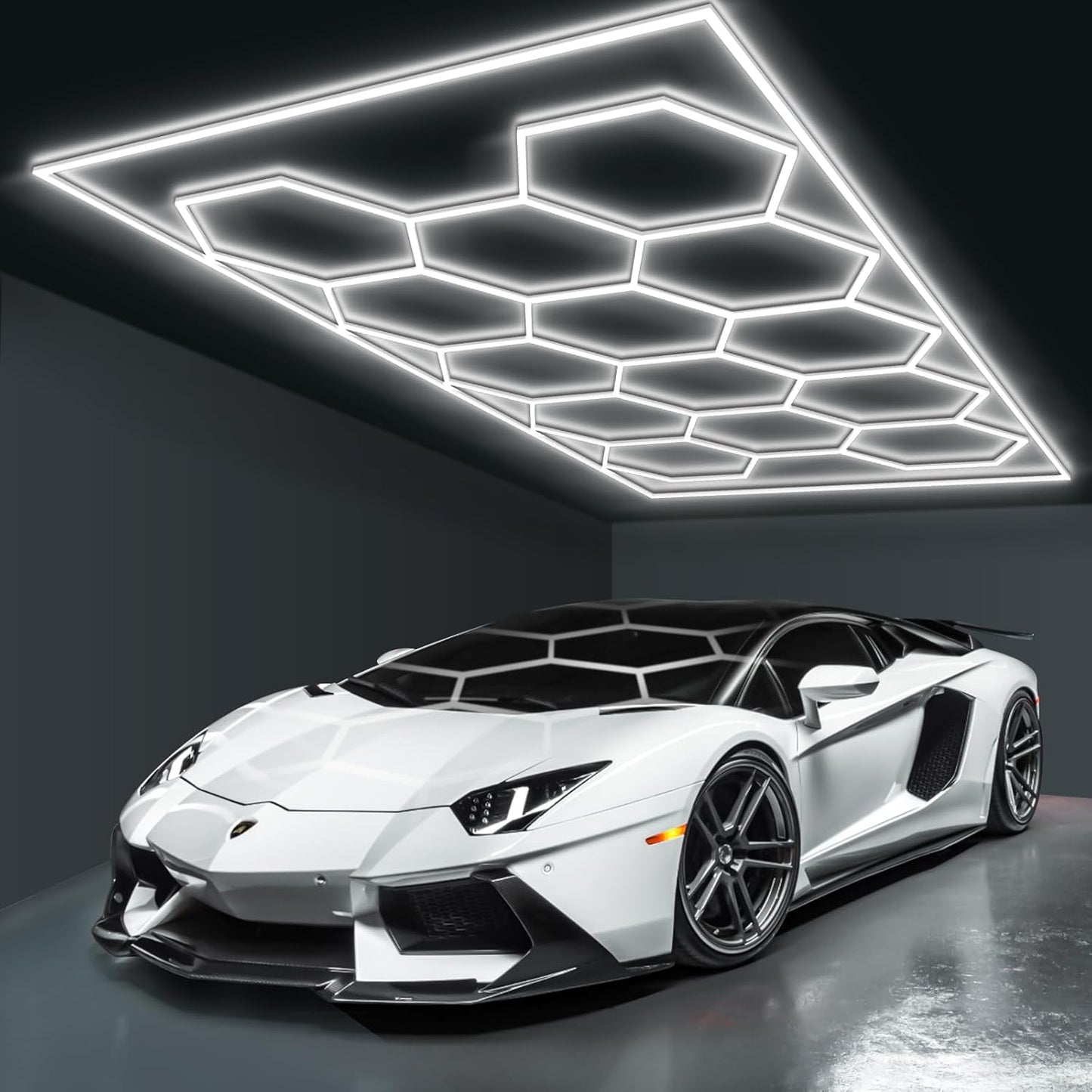 BRILLIHOOD Hexagon Garage Lights - Super Bright LED Lighting