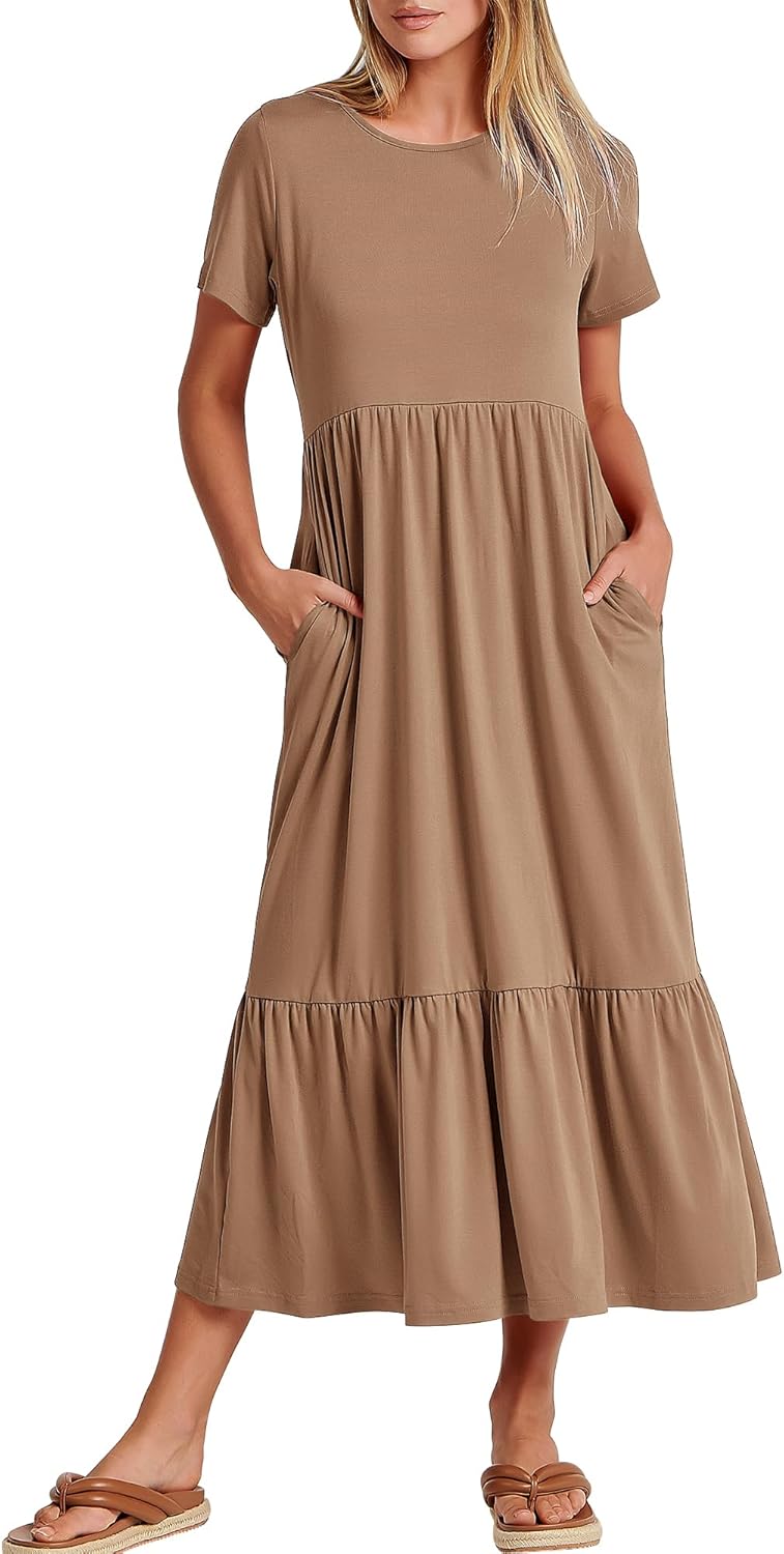ANRABESS Womens Summer Casual Maxi Dress for Beach Travel