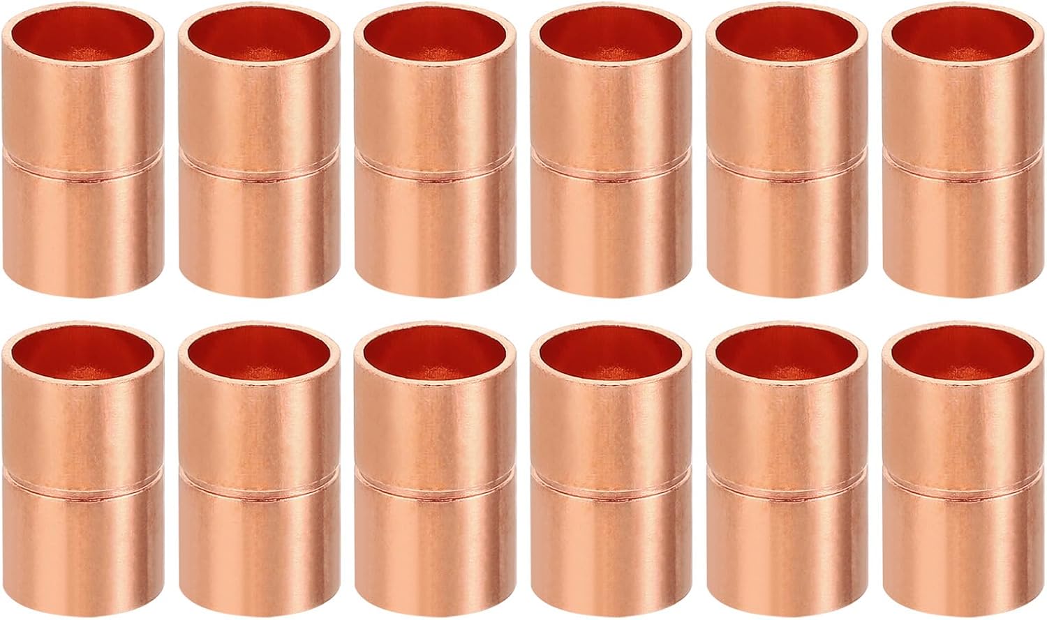 12 Pcs Copper Coupling Fittings for HVAC & Plumbing