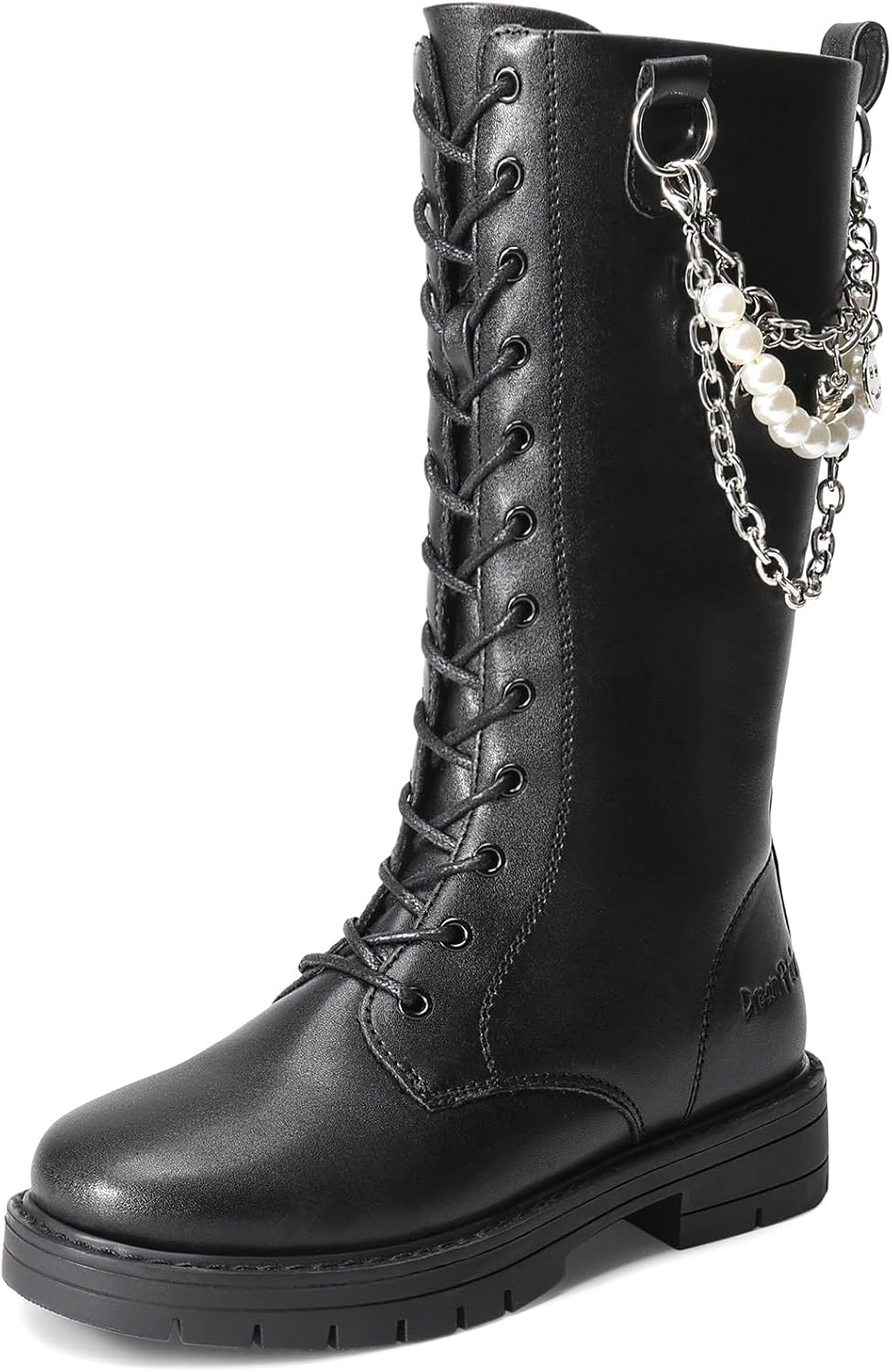 DREAM PAIRS Girls Riding Boots with Customizable Accessories