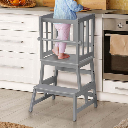 COSYLAND Kids Kitchen Step Stool Helper for Safe Learning