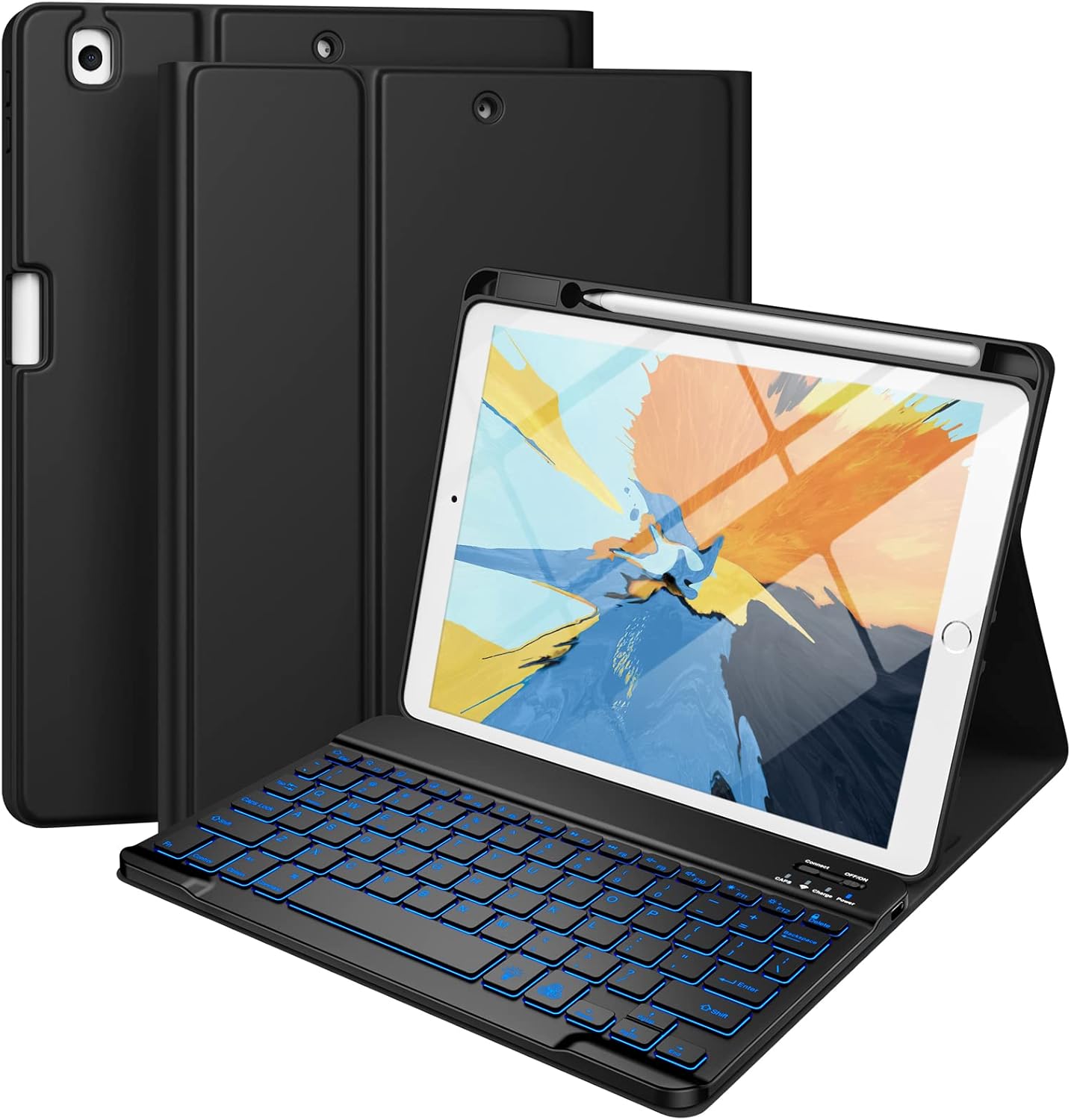Hamile Keyboard Case for iPad 9th 8th 7th Gen with Backlit Keys