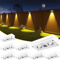 Solar Fence Lights 8 Pack 50 Lumens RGB - Bright Outdoor Accent