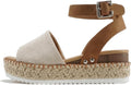 Soda Open Toe Buckle Ankle Strap Espadrilles Flatform Wedge