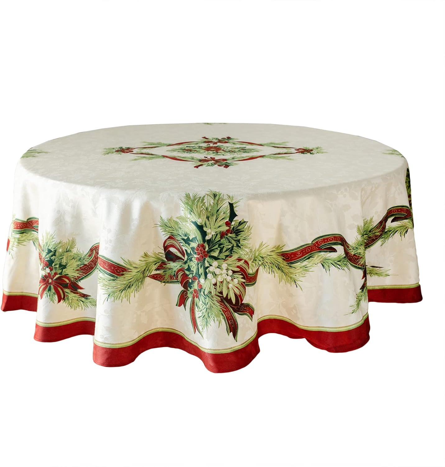 Christmas Ribbons Tablecloth for Elegant Holiday Dining