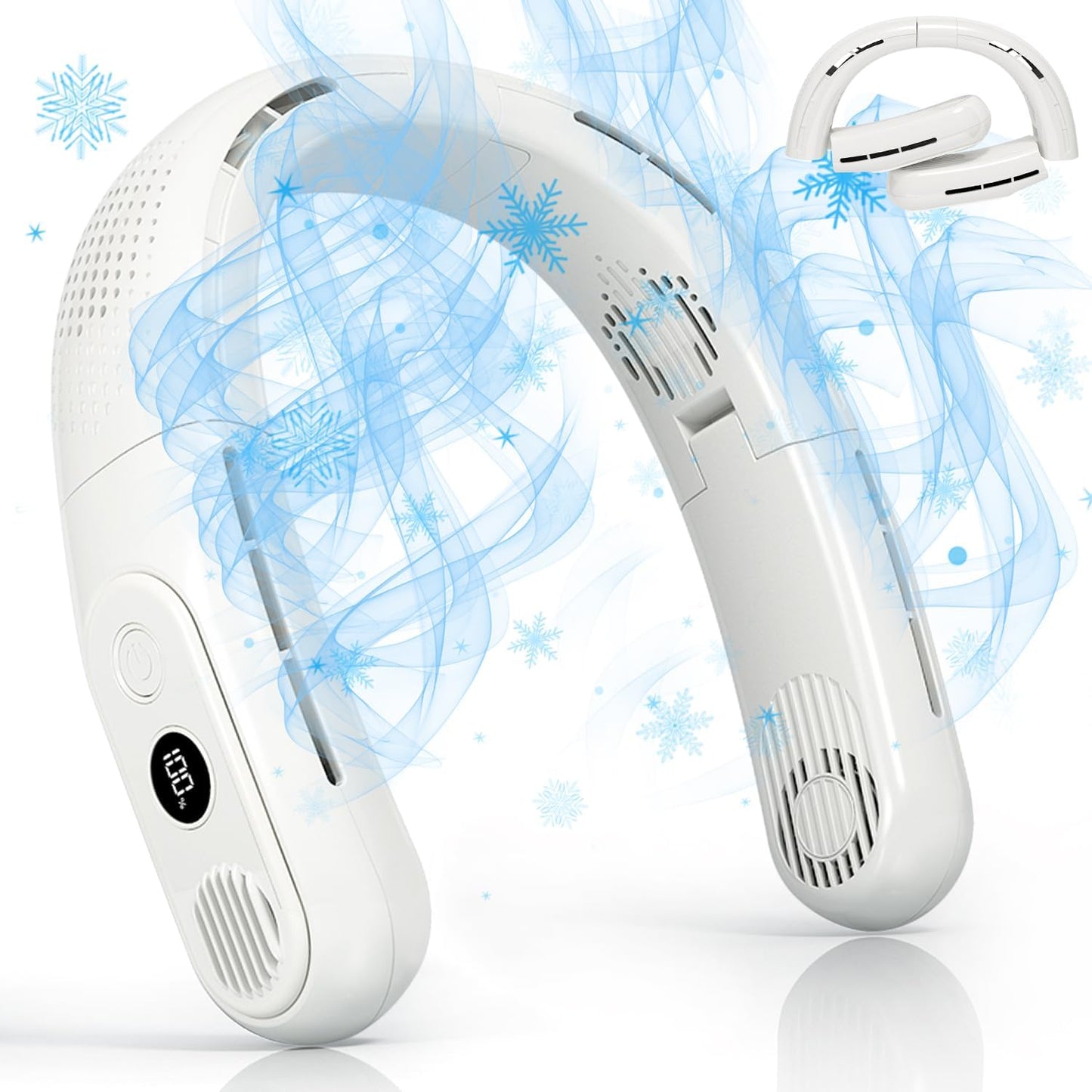 OLV Rechargeable Neck Fan - 360 Cooling Airflow