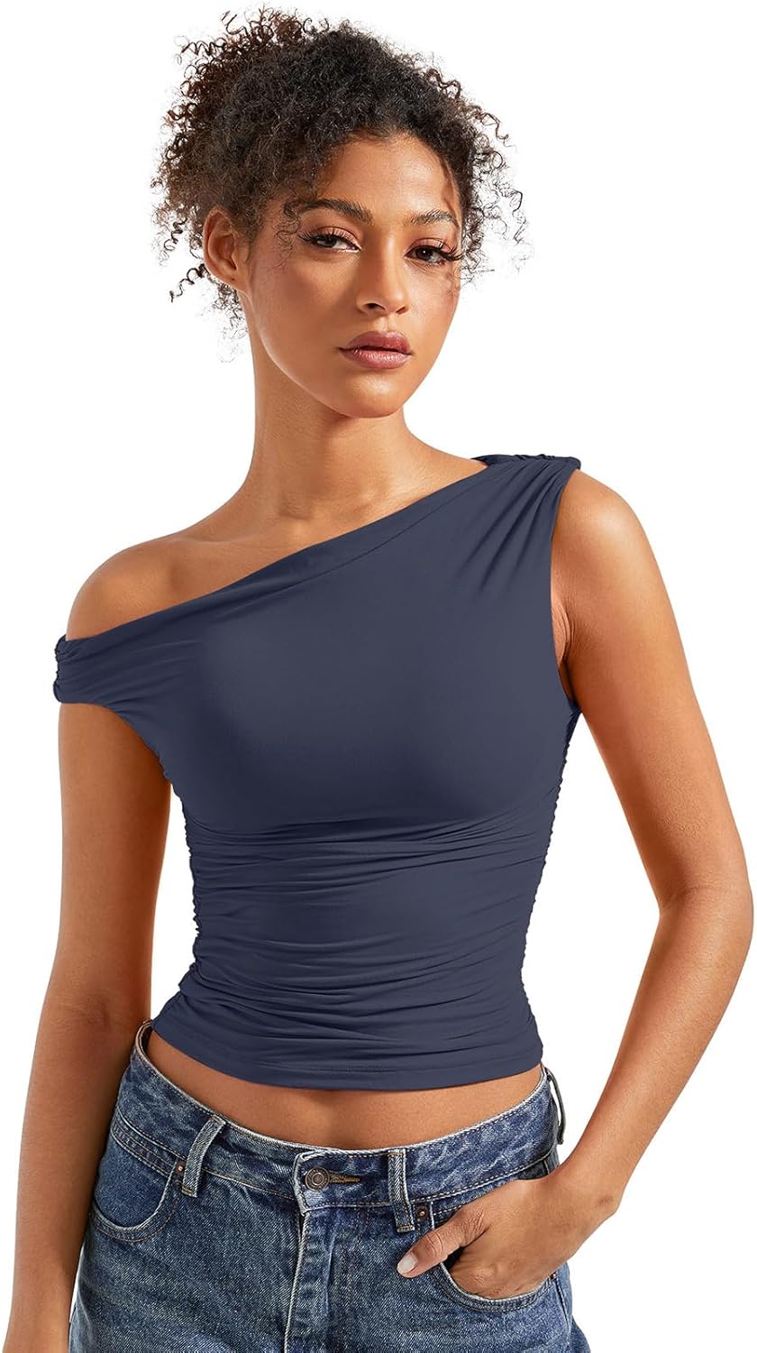 SUUKSESS Women Off Shoulder Tops for Trendy Y2K Style
