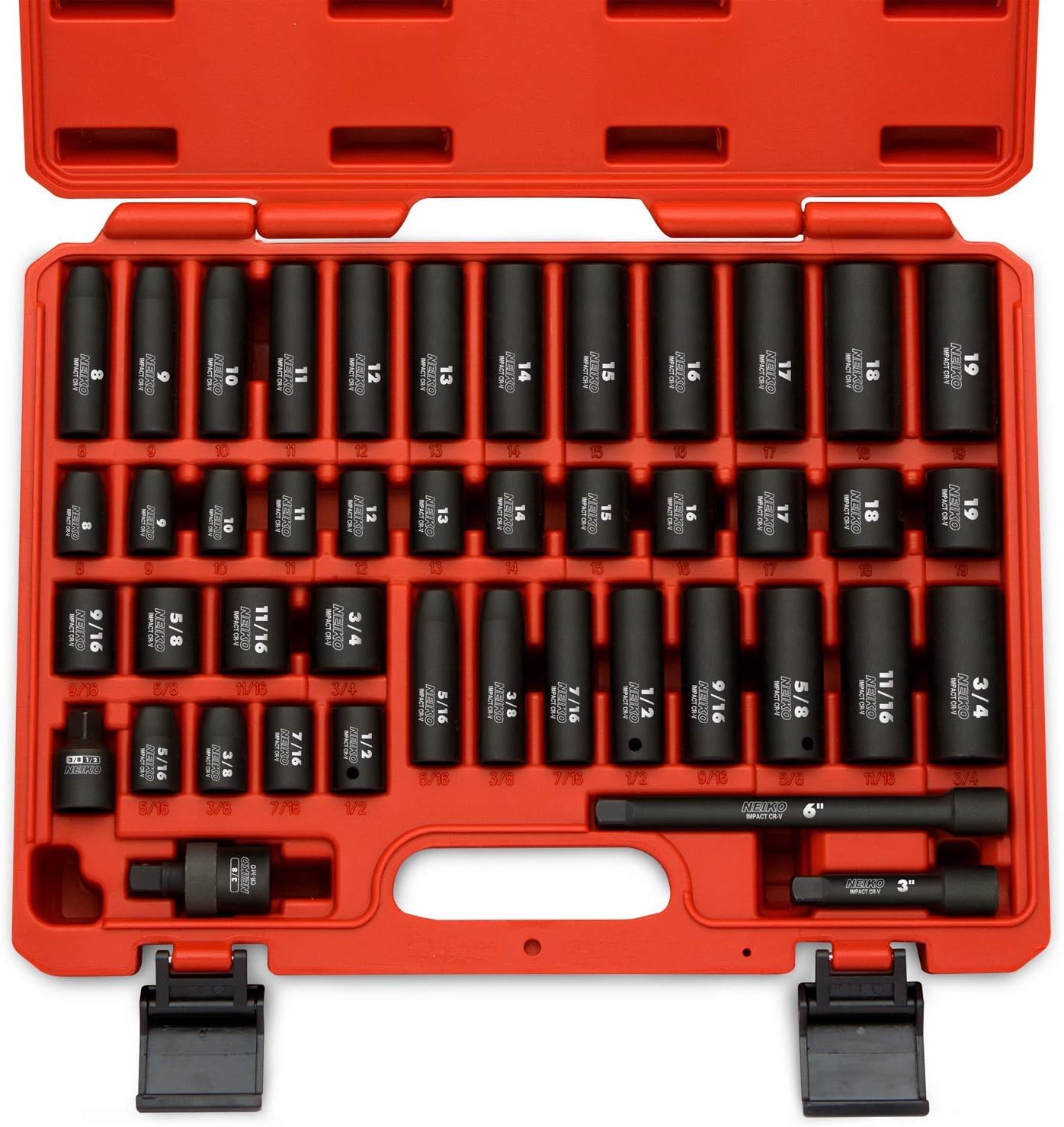 NEIKO 02440A Impact Socket Set with Extension Bars and U-Joint