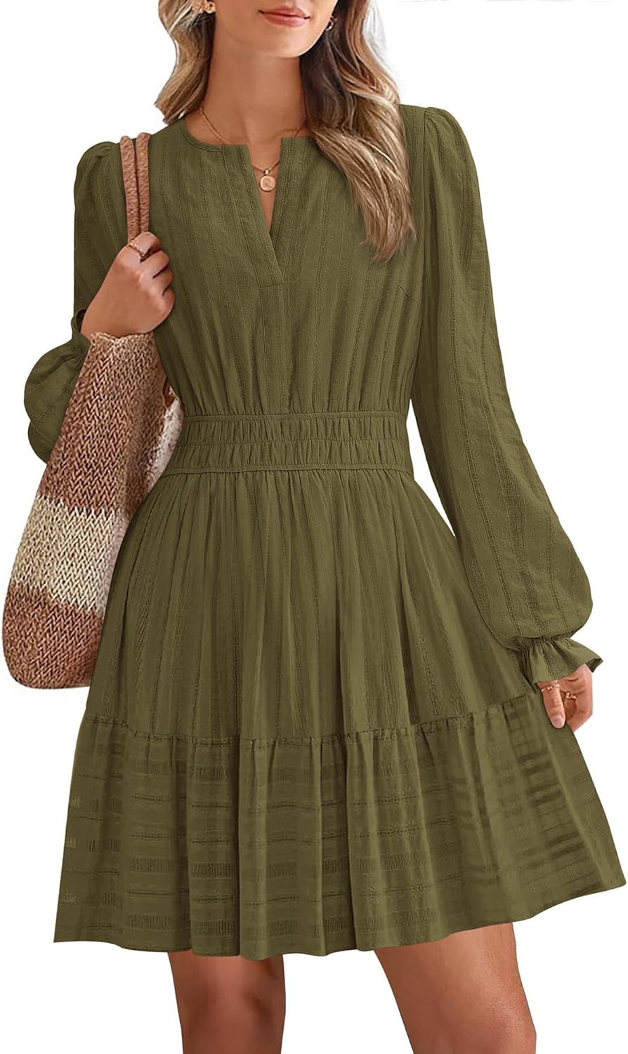 Stylish BTFBM Mini Dresses for Women 2025 Casual Long Sleeve