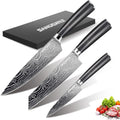 3 Piece Japanese Knife Set - Ultra Sharp Kitchen Chef & Paring Knives