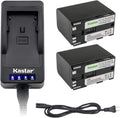 Kastar LED Super Fast Charger & Battery x2 for Canon BP-970 BP-975