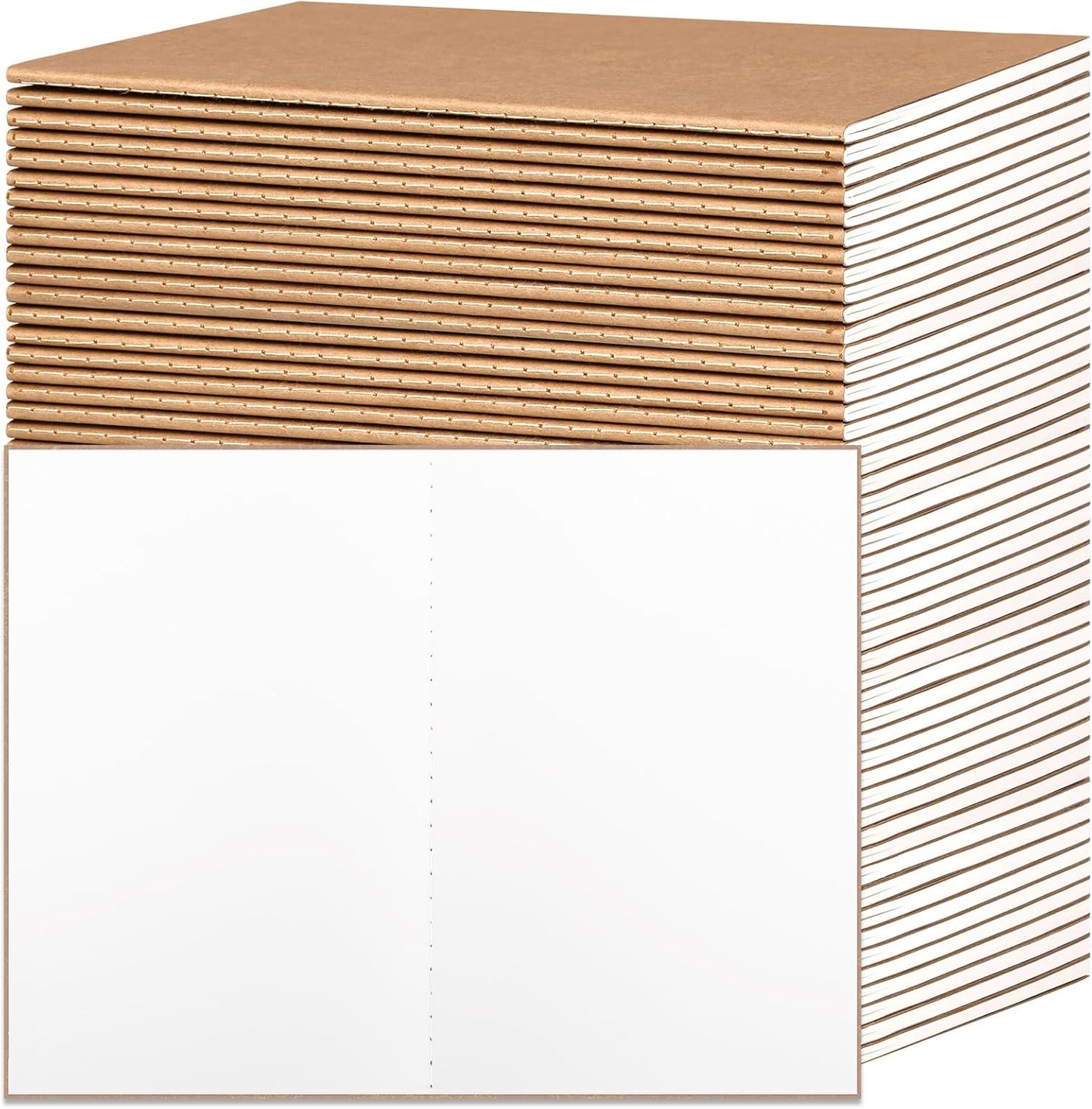 EOOUT 48pcs Blank Kraft Notebooks for Kids and Travelers