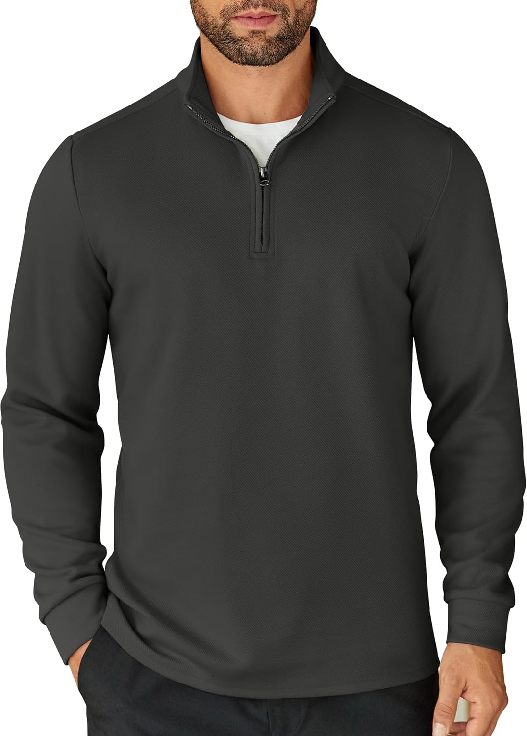 COOFANDY Men's Quarter Zip Pullover Lightweight Mock Neck Sweatshirt