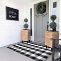 MUBIN Cotton Buffalo Plaid Rug 3x5 - Reversible Front Door Mat