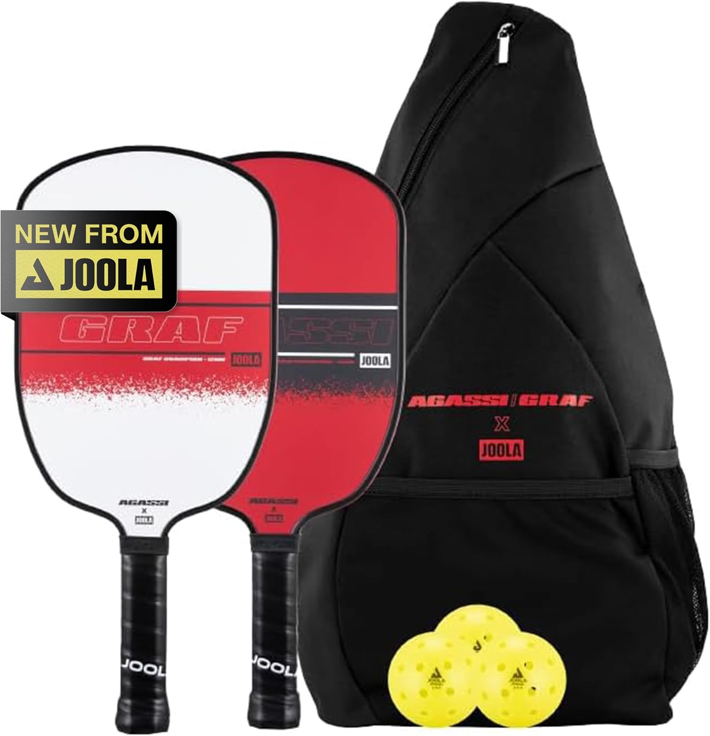JOOLA Agassi/GRAF Champion Set with Pickleball Paddles & Bag