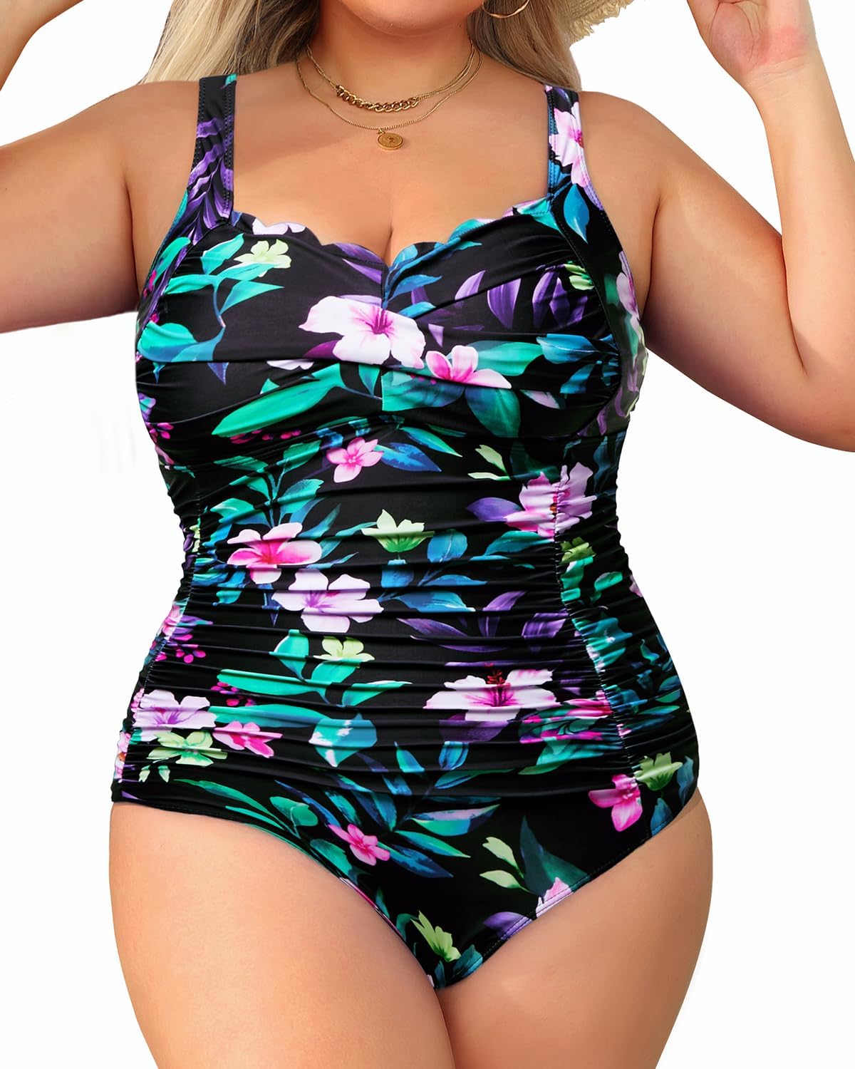 Aqua Eve Womens Plus Size One Piece Swimsuit for Comfort